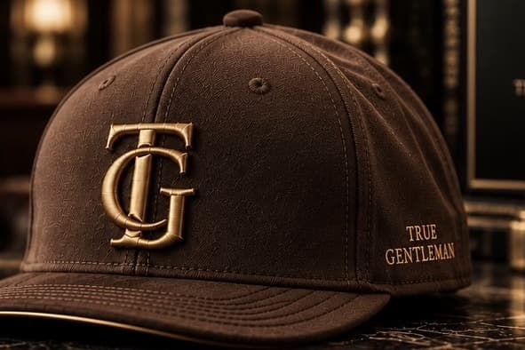 Monogram Cap Espresso — kšiltovka se zlatým monogramem TG