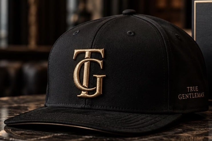Monogram Cap Noir — kšiltovka se zlatým monogramem TG